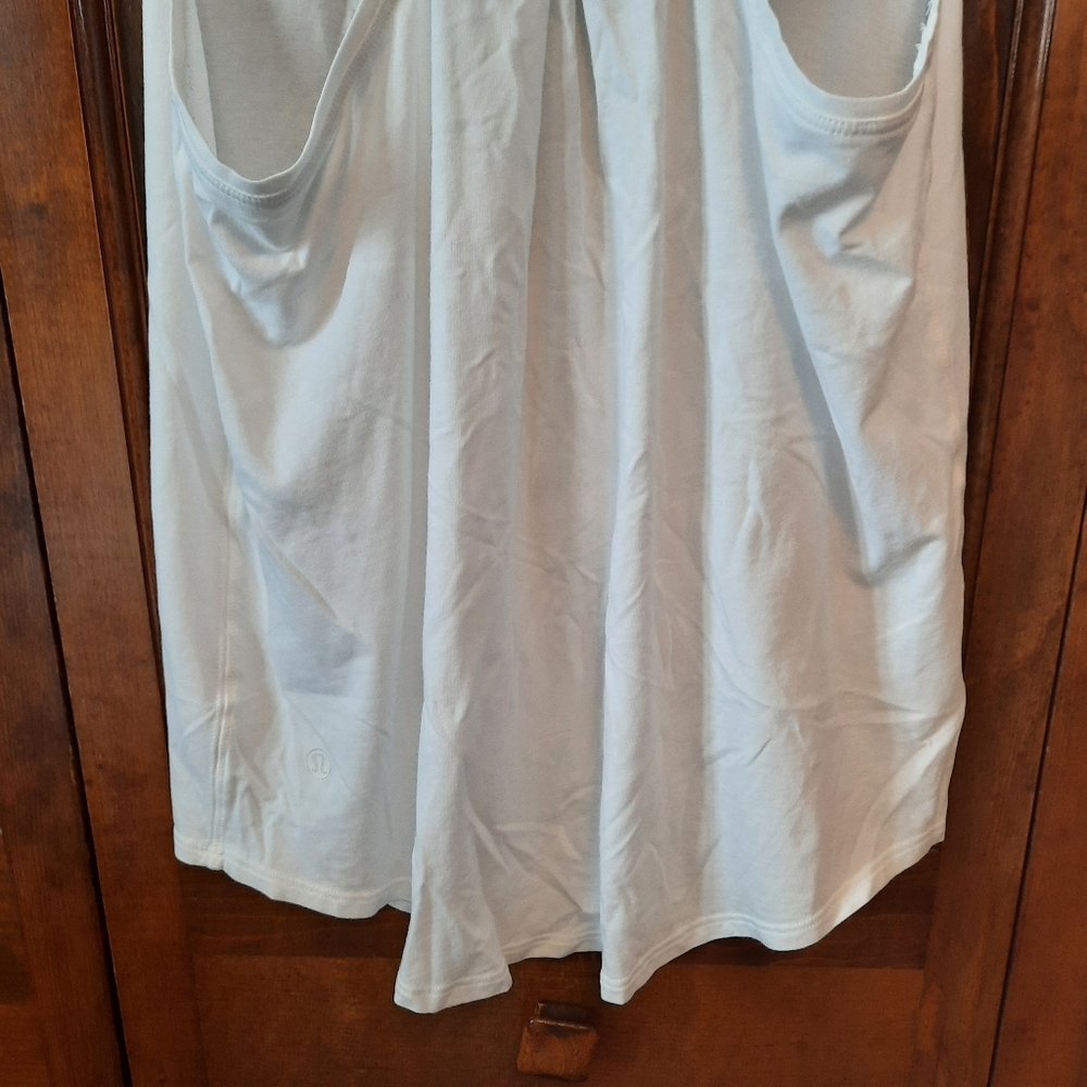 🛍 Lululemon Love Tank *Pleated White Cotton Racerback Tank Top Athletic Yoga - Picture 10 of 14